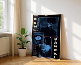 Ken Kaneki Tokyo Ghoul Poster, Dark Anime Wall Art, Manga Horror Print, Ghoul Aesthetic Decor, Kaneki Mask Design, Tokyo Ghoul Room Setup