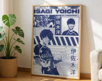 Isagi Yoichi Anime Poster, Blue Lock Wall Art Print, Soccer Manga Room Decor, Sports Anime Poster, Otaku Wall Aesthetic, Gamer Gift for Fans