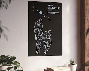 Gojo Satoru Unlimited Void Poster, Jujutsu Kaisen Anime Wall Art, Domain Expansion Aesthetic Print, Sorcerer Power Decor, JJK Fan Gift