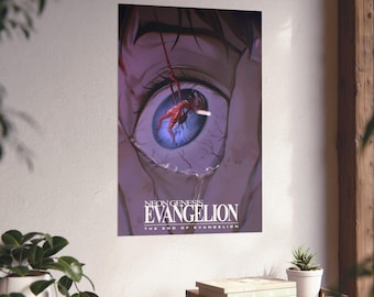 End of Evangelion Poster, Evangelion Anime Wall Art, Abstract Psychological Aesthetic Print, Retro Mecha Decor, Anime Collector Room Gift