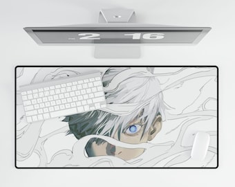 Gojo Satoru Mouse Pad, Jujutsu Kaisen Anime Desk Mat, Sorcerer Gaming Mousepad, Infinity Aesthetic Setup Decor, Large Extended Desk Mat