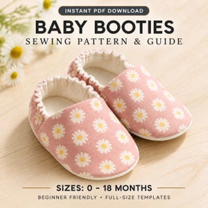 Baby Shoe Sewing Pattern, Newborn Slippers (PDF Instant Download)