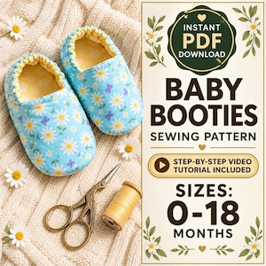 Baby Slippers Sewing Pattern | DIY Reversible Shoes (PDF)