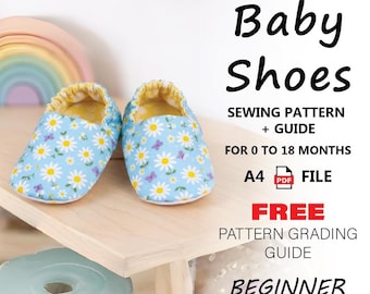 Patrón de costura para zapatos de bebé y pantuflas para recién nacidos (descarga instantánea en PDF)