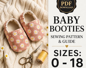 Patrón de costura para zapatos de bebé, zapatillas para recién nacidos (descarga instantánea en PDF)