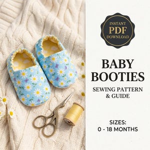 Patrón de costura para zapatillas de bebé / Zapatos reversibles DIY (PDF)