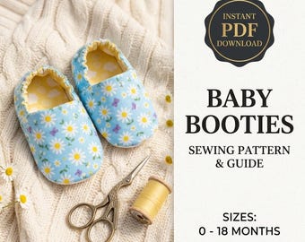 Baby Slippers Sewing Pattern | DIY Reversible Shoes (PDF)