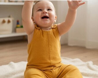 Patrón de costura de mameluco para bebé: monos y pantalones cortos para principiantes (patrón en PDF, 0-12 meses)