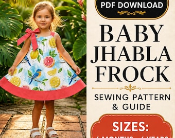 Patrón de vestido para bebé en PDF / Patrón de costura fácil para vestido de niña pequeña / Patrón de vestido de verano para bebé niña / Patrón de vestido para bebé en PDF para bebés de 6 meses a 6 años
