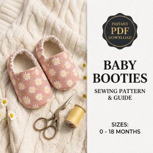 Baby Shoe Sewing Pattern, Newborn Slippers (PDF Instant Download)