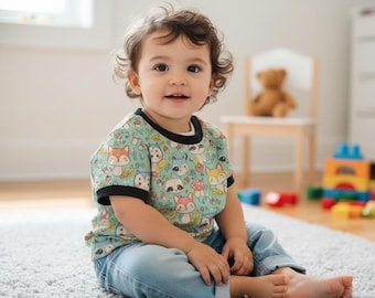 Kids Simple Short Sleeve Tee PDF Sewing Pattern | Children's T-shirt, Girls, Pants