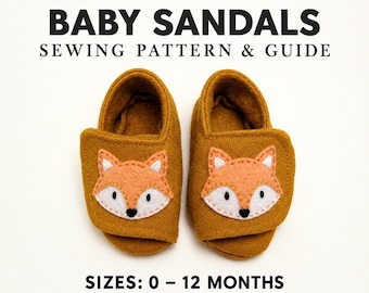 Fox Baby Booties Sewing Pattern | Woodland Animal Baby Shoes (0-12 Months)