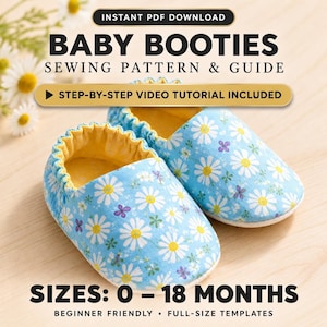 Patrón de costura para zapatillas de bebé / Zapatos reversibles DIY (PDF)