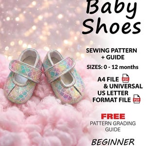 Baby Shoes Sewing Pattern PDF | Pleated Mary Jane Infant Booties | Beginner Friendly Printable Tutorial | Instant Download 0-12 Months