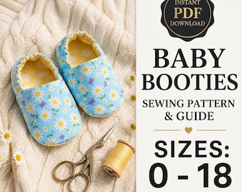 Naaipatroon voor babyslofjes | Zelfgemaakte omkeerbare schoenen (PDF)