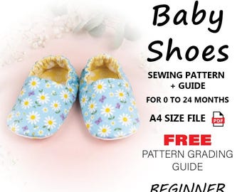 Patrón de costura para pantuflas de bebé / Zapatos reversibles DIY (PDF)