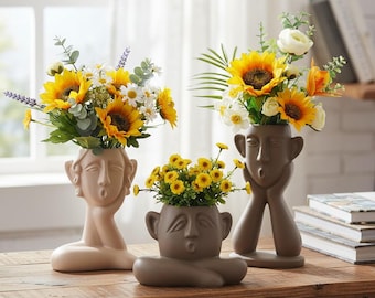 Unique Ceramic Vase Artistry | Handcrafted Ceramic Floral Holder | Artisan Planter D5