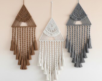 Triangle Dream Catcher Wall Hanging | Handmade Boho Home Decoration D23