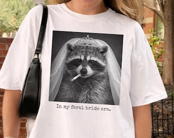 Funny Sarcastic Bachelorette Party Shirts: Bride Matching Group Smoking Raccoon Comfort Colors Tee, Animal Meme T-shirt