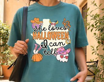 Western Halloween Comfort Colors Shirt: Trendy Texas Halloween Tshirt, I Can Tell Spooky Season Tee, Coquette Halloween Shirt