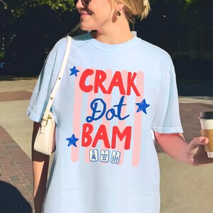 Crak Dot Bam Comfort Colors Shirt: Summer Mahjong Tee, One More Tile Tshirt