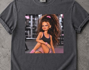 Fitness Stretching Doll Face Meme Shirt: Sarcastic Funny Pilates Gym Doll Graphic Tee, Disgusted Workout Doll Face, Viral Cringe Doll Meme