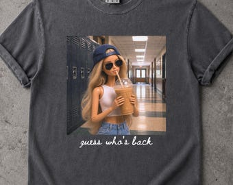 Back to School Doll Face Meme Shirt: Funny First Day of School Iced Coffee Doll Face Tee, Who's Back Cringe Doll Meme T-shirt, Gen Z Doll