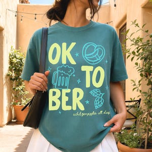 Oktober Bavarian Festival Comfort Colors® Shirt: Trendy Pretzel Beer Tee, German Festival Outfit, Fall Party Tshirt