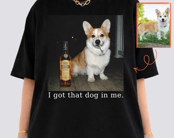 Personalized Pet Photo Shirt: Custom Smoking Dog Shirt, Vintage Smoking Pet Graphic T-Shirt, Sarcastic Dog Dad Gift