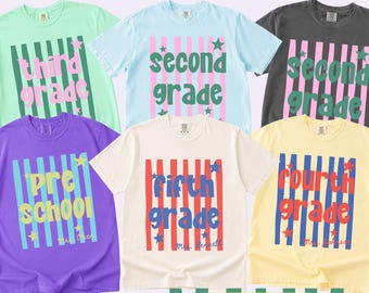 Custom Back to School Teacher Shirt: Personalized Teacher Team Comfort Colors Tee, Grade Level T-shirt