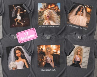 Sarcastic Bachelorette Party Shirts: Custom 90s Funny Doll Face Meme Comfort Colors Tee, Retro Doll Girls Matching Weekend Party Trip Tshirt