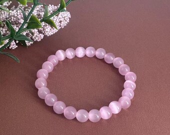 Handmade Pink Crystal Bracelet with Ancient Knotting Art – Adjustable Cord, Love & Compassion Jewelry, Bohemian Style Accessory