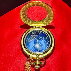 Montre de poche ciel étoilé arctique - Collier pendentif céleste vintage fait main, cadeau Constellation gravée, ton argenté avec chaîne