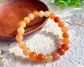 Handmade Citrine Bracelet 8mm｜Wealth & Success Stone｜Natural Yellow Crystal Vintage Braided Bracelet