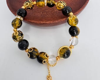 Handmade Black Obsidian Bracelet with Ancient Knotting - Cute and natural, perfect for parties and gatherings with friends
