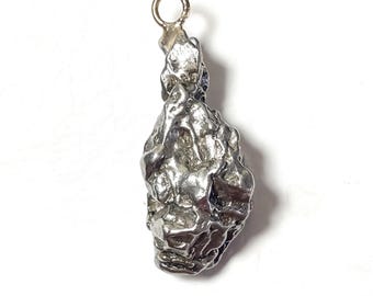 Handmade Argentinian Iron Meteorite Pendant | 5–10g Genuine Space Stone Necklace | Artisan Crafted Wish Stone with Leather Cord