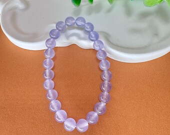 Handmade Amethyst Stretch Bracelet, Ancient Knotting Technique for Protection & Calm, Natural Healing Crystal for Stress Relief