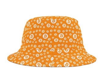 Bitcoin Bucket Hat - Orange BTC Hat - Bitcoiner Maximalist Swag - Crypto - Merch for a bitcoin enthusiast investor