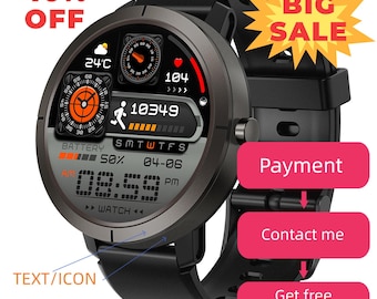 Smartwatch with Custom Engraving: Fitness GPS Watch | 5ATM Waterproof | Hiking Running Men Gift | Personalized Tech Gift