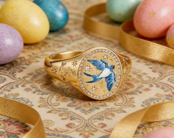 Easter Basket Gift Idea, Cute Colorful Enamel Ring for Girls & Women