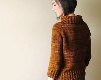 Caramel Latte Sweater PDF Knitting Pattern - To Fit Sizes 31" - 46"