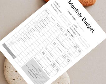 Monthly Budget Planner Printable, Simple Finance Tracker