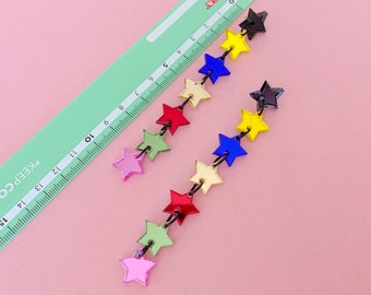 Long  Colorful  Stars | Uniqur Acrylic Earrings by Plexi Shock