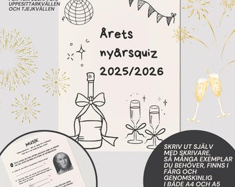 Nyårsquiz 2025 – Perfekt för Uppesittarkvällen & Nyårsfesten!