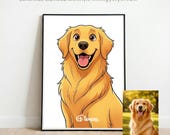 Custom Disney Style Pet Portrait, Personalized Cartoon Dog Portrait from Photo, Digital Pet Illustration, Disney Inspired Art, Memorial Gift