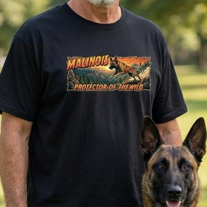 Belgian Malinois T-Shirt, Protector of the Wild, Comic Graphic