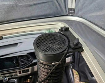Adaptador para aquecedor auxiliar VW T5, T6 California para teto elevável | Guia para mangueira de ar quente | Acessório para camping de inverno | Conjunto inclui grade e suporte