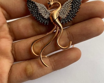 Flying Dragon Necklace Sterling Silver : Handcrafted Charm, 14k Rose Gold Filled, Girl Jewellery
