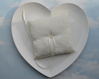 HALF PRICE - Wedding ring pillow, Ivory ring cushion