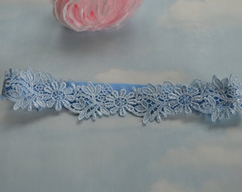 Lace garter, BLUE wedding garter